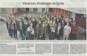 Vacances studieuses au lycée (La Manche Libre 16/04/2016, Coutances
