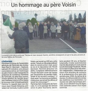 Un hommage au père Voisin - La Manche Libre 01/11/2014, Coutances
