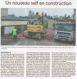 Un nouveau self en construction - La Manche Libre 21/02/2015, Coutances
